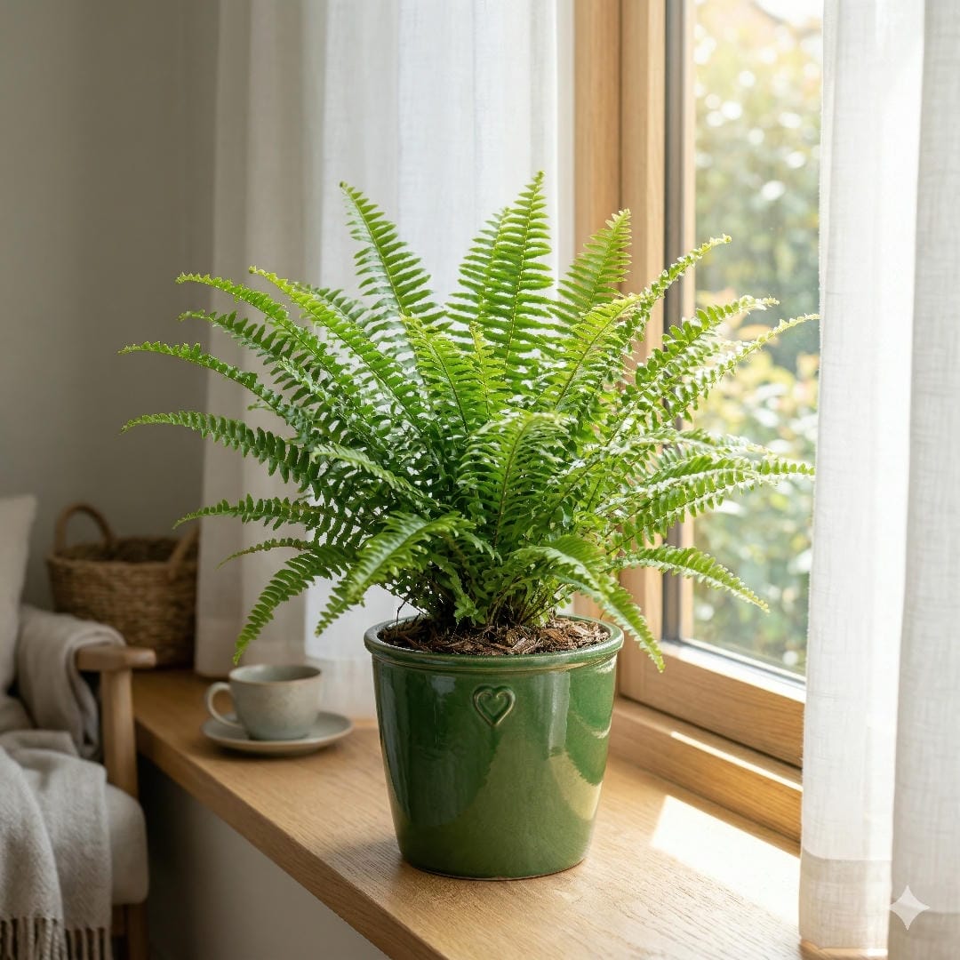 Ideal light conditions for Asian Sword Fern.
