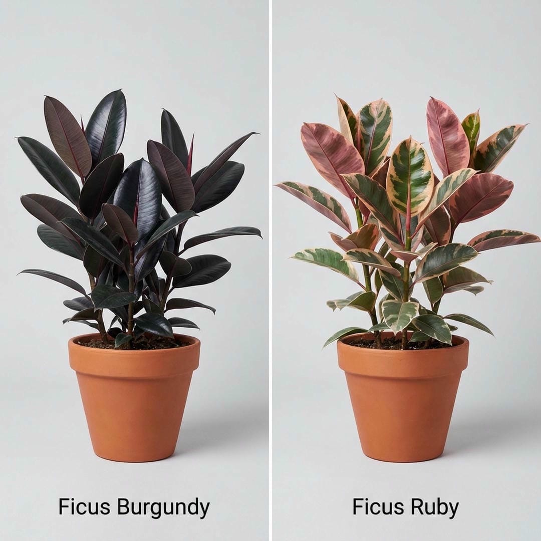 Ficus Burgundy vs Ficus Ruby comparison