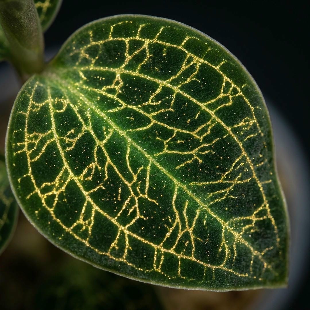 Macro shot showing the gold glitter veins