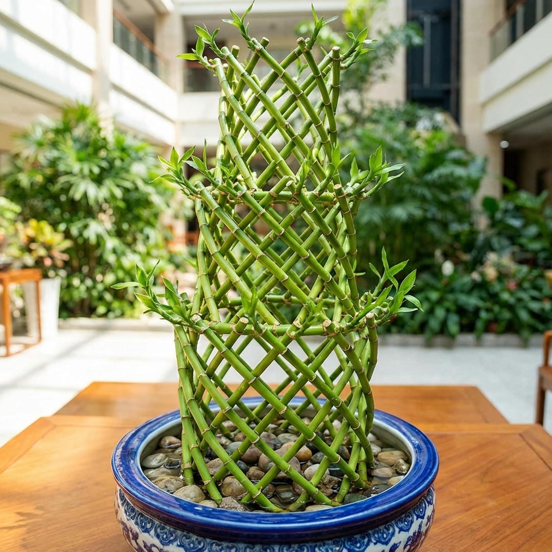 Intricate braided Lucky Bamboo tower