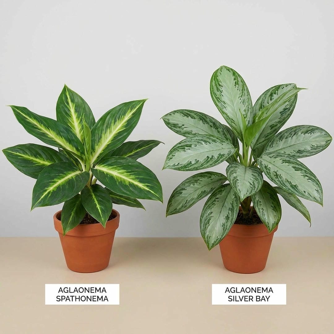 Comparison between Aglaonema Spathonema and Silver Bay